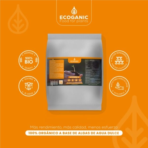 Natural fertilizer with 16% protein nitrogen with high solubility and guaranteed effectiveness.