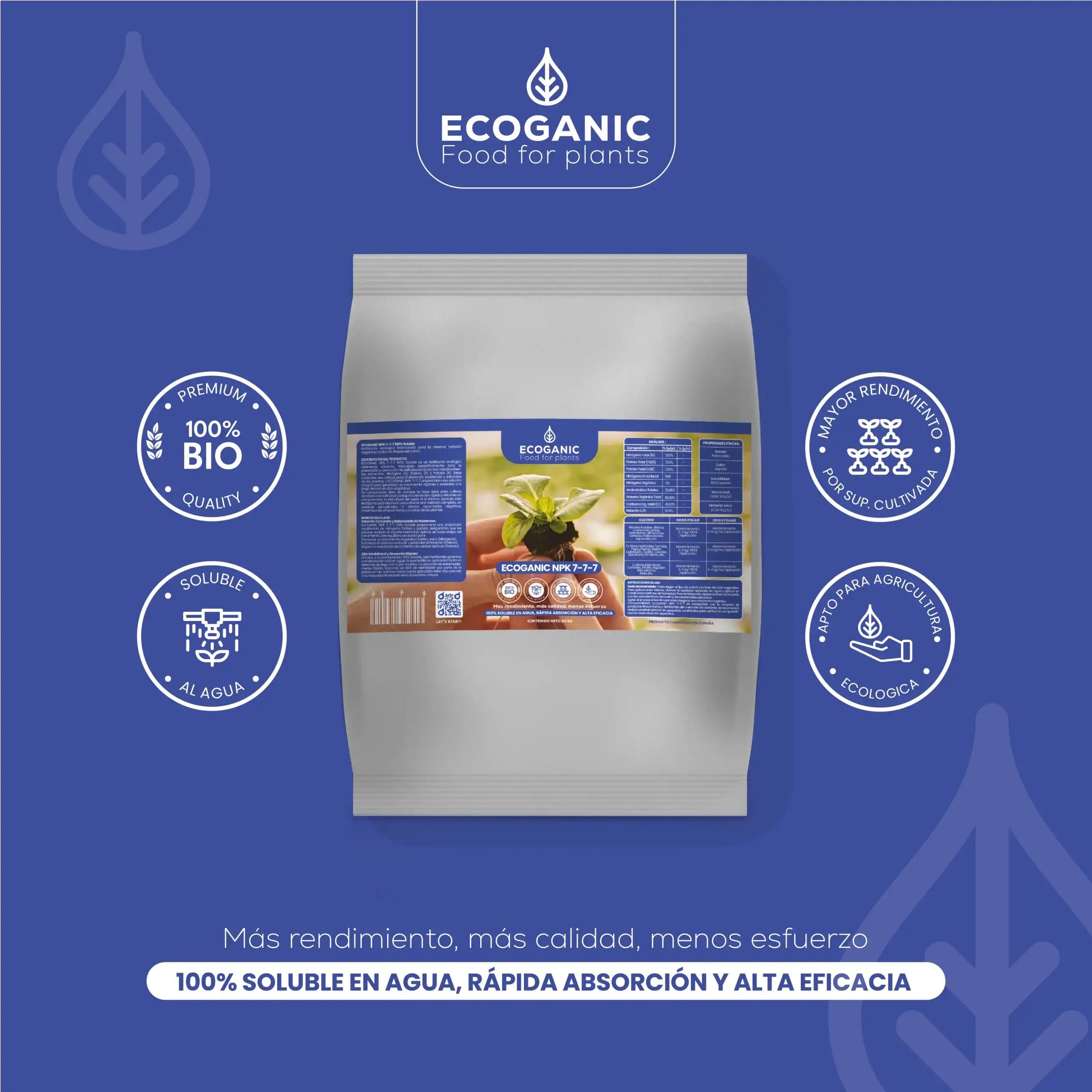 Ecoganic BALANCE 7-7-7 SOLUBLE | Complete Fertilizer for Balanced and Sustainable Nutrition